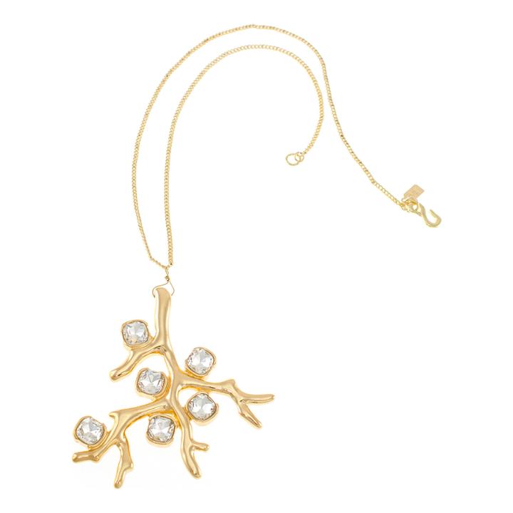 Kjl By Kenneth Jay Lane Crystal And Gold-tone Coral-reef Pendant Necklace