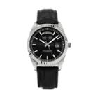 So & Co Ny Womens Madison Leather Dress Quartz Day And Date Watch J154p20