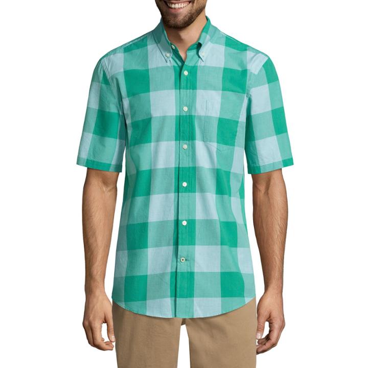 St. John's Bay Legacy Slim Fit Poplin Button-front Shirt