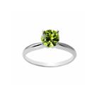 Womens Green Peridot 14k Gold Solitaire Ring