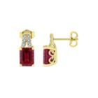Lab-created Ruby And White Sapphire Split-top Stud Earrings