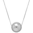14k White Gold 18 Inch Bead Pendant Necklace