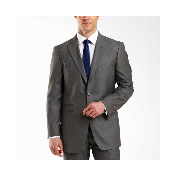 Jf J. Ferrar 2-button Gray Sharkskin Suit Jacket - Classic