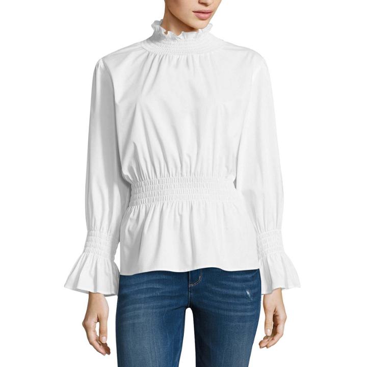 Belle + Sky Long Sleeve Smocked Shirt