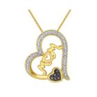 1/10 Ct. T.w. White And Color-enhanced Champagne Diamond Mom Heart Pendant