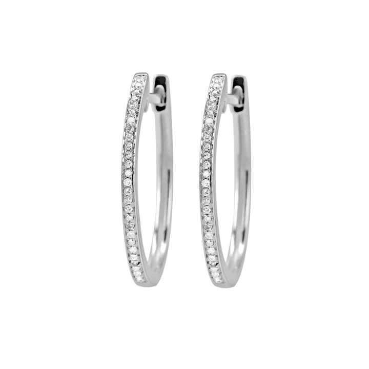 1/10 Diamond 14k White Gold Hoop Earring