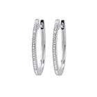 1/10 Diamond 14k White Gold Hoop Earring