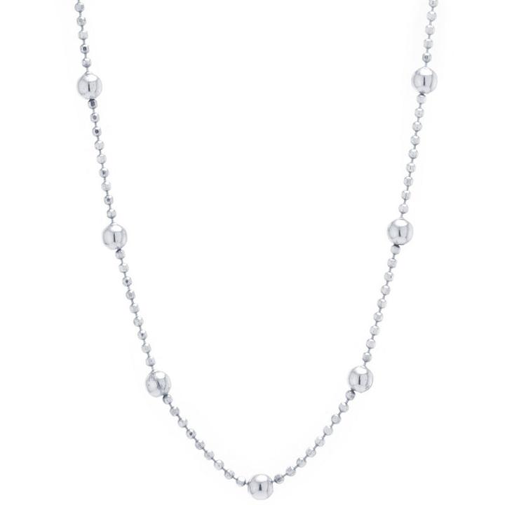 Silver Treasures Station Chain Bead Choker Womens Sterling Silver Choker Necklace