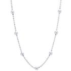 Silver Treasures Station Chain Bead Choker Womens Sterling Silver Choker Necklace
