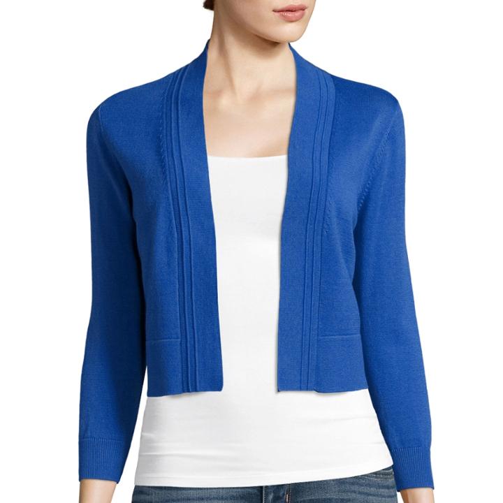 Black Label By Evan-picone 3/4-sleeve Shrug
