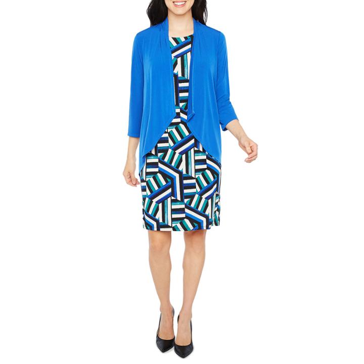 R & K Originals Elbow Sleeve Attachedjacket Dress