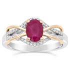Womens 1/6 Ct. T.w. Red Ruby 10k Gold Cocktail Ring