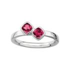 Personally Stackable Sterling Silver Lab-created Ruby Ring