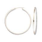Diamond Fascination&trade; 18k Yellow Gold Over Sterling Silver Hoop Earrings