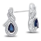 1/3 Ct. T.w. Blue Sapphire 14k Gold Drop Earrings