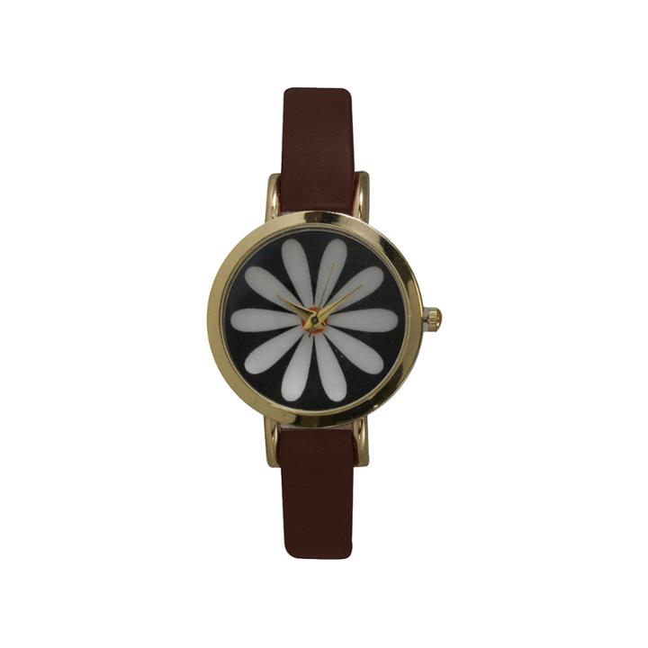 Olivia Pratt Womens Brown Strap Watch-20378darkbrownflower