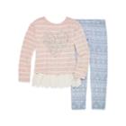 Knit Works Lace Bottom Embellished Top, Legging Set