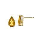 Pear-shaped Genuine Citrine 14k Yellow Gold Earrings