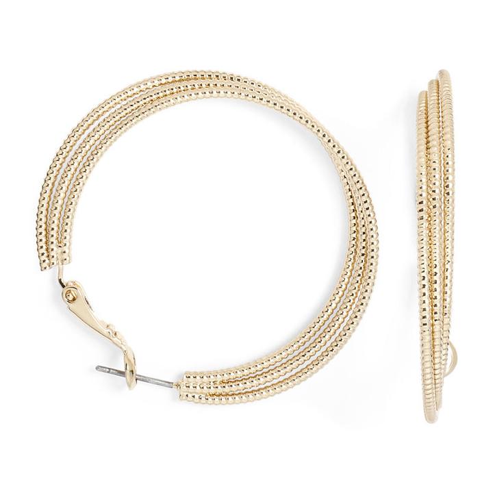 Monet Jewelry 1 1/2 Inch Round Hoop Earrings