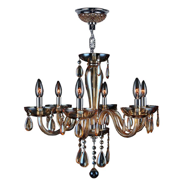 Gatsby Collection 6 Light Chrome Finish And Blownglass Chandelier