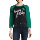 City Streets 3/4 Sleeve Happy Go Lucky Graphic T-shirt