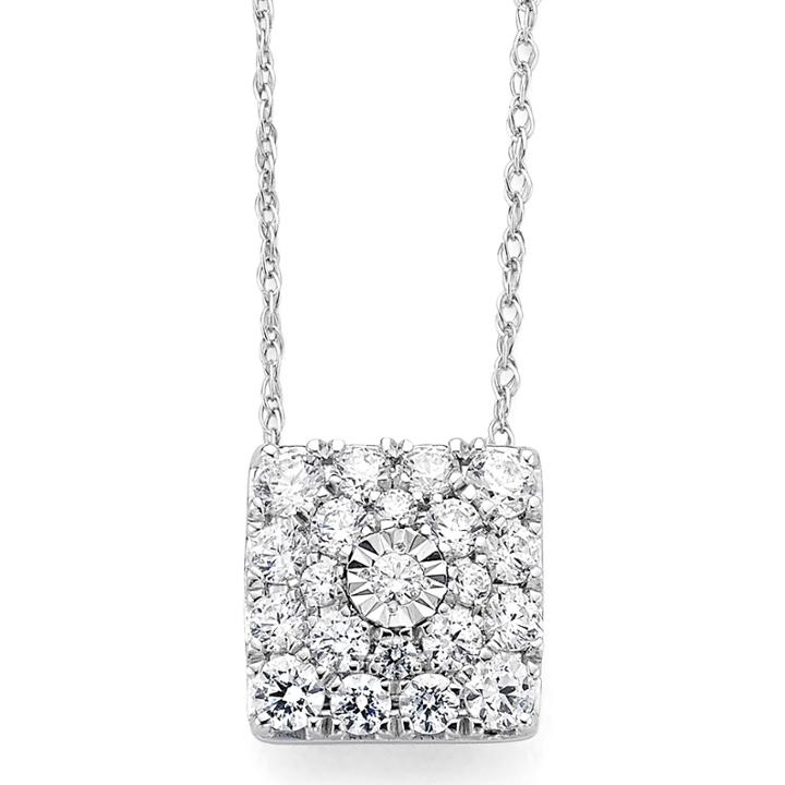 Diamond Blossom 1/2ct. T.w. Diamond 10k White Gold Pendant Necklace