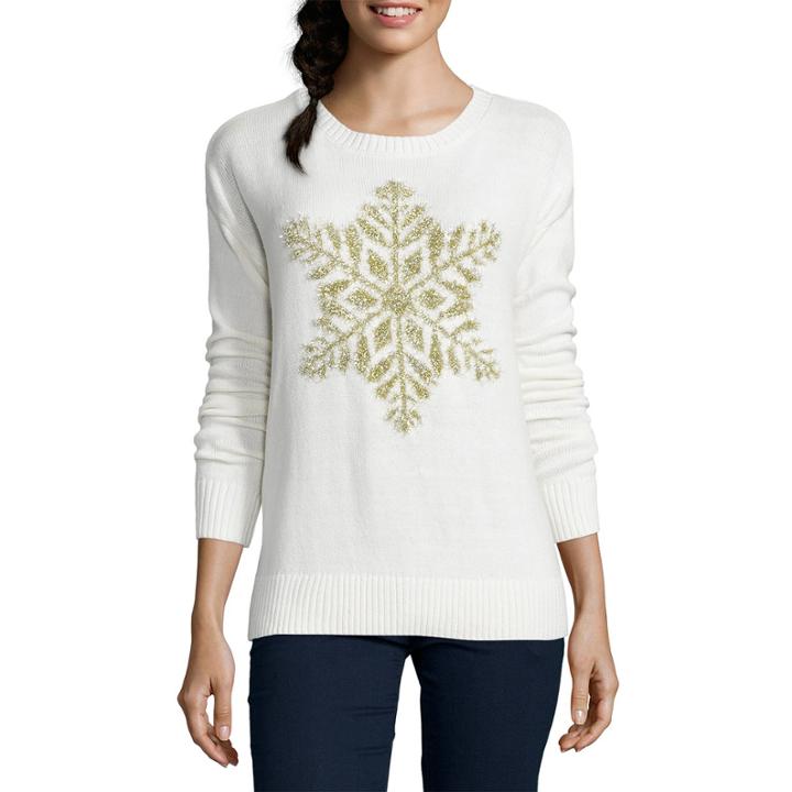 St. John's Bay Long-sleeve Snowflake Sweater