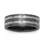 Black Ceramic & Stainless Steel Inlay Band
