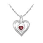 Love In Motion&trade; Genuine Garnet And Diamond-accent Heart Pendant Necklace