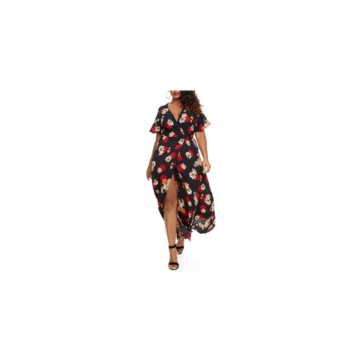 Fashion To Figure Synclaire Floral Wrap Maxi Dress - Plus