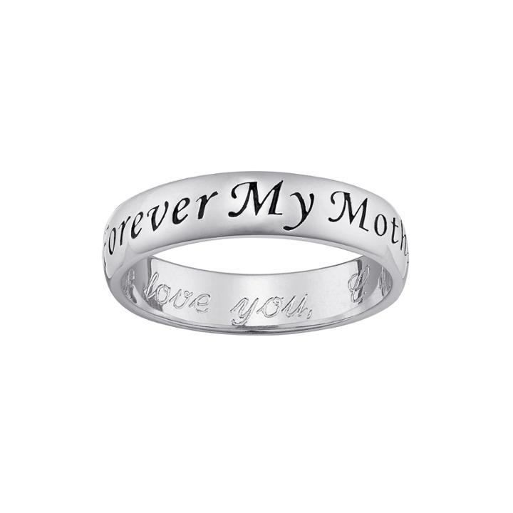Personalized Sterling Silver Forever My Mother With Engraved Message Ring