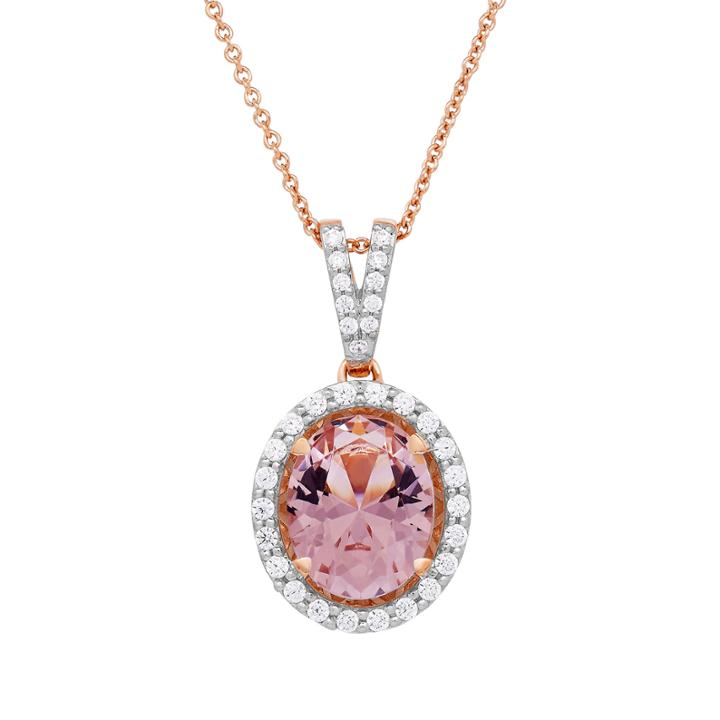 Womens Pink Morganite Pendant Necklace