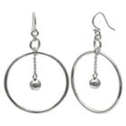 Silver Reflections Silver Plated Circle Ball Pure Silver Over Brass Round Drop Earrings