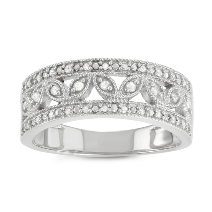 Womens 1/2 Ct. T.w. White Diamond Sterling Silver Band