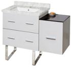 37.75-in. W Floor Mount White Vanity Set For 1 Hole Drilling Bianca Carara Top White Um Sink