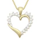 Ct. T.w. Diamond 10k Yellow Gold Heart Pendant Necklace