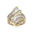 2 Ct. T.w. Diamond 10k Yellow Gold Bypass Cocktail Ring