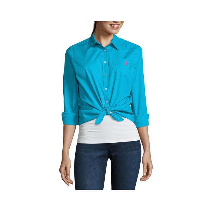 U.s. Polo Assn. Long Sleeve Button-front Shirt-juniors