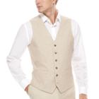 Stafford Linen Cotton Sand Vest-classic