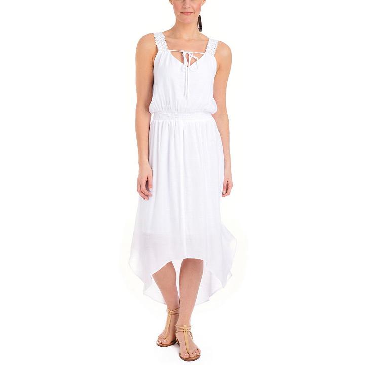 Ny Collection High Low Midi Dress With Crochet Straps - Petites