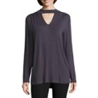 Worthington Long Sleeve Choker Neck Top