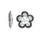 Heat-treated Aquamarine And Genuine Black Sapphire Earring Jackets