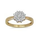 Womens 1/2 Ct. T.w. Genuine Diamond White 10k Gold Cluster Ring