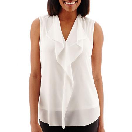 Liz Claiborne Sleeveless Ruffle Blouse