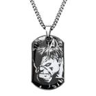 Marvel Hulk Mens Stainless Steel And Black Ip Dog Tag Pendant Necklace