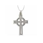 Sterling Silver Rhodium Oxidized Antique Textured Circle Cross 18 Pendant Necklace