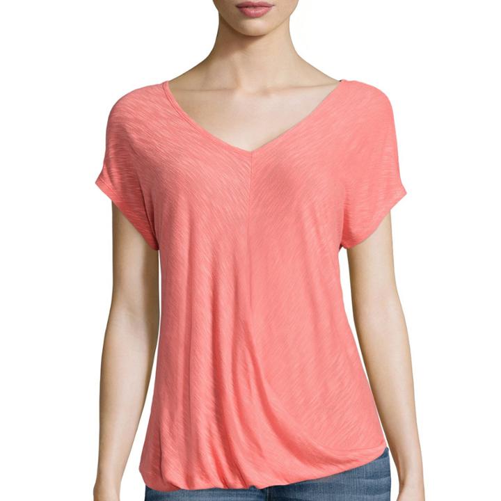 A.n.a Short-sleeve Drape-front Tee