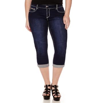 Amethyst Bodycon Cropped Jeans - Juniors Plus