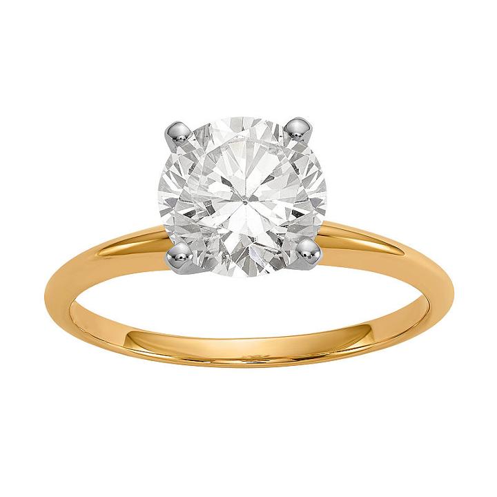 Womens 1 3/4 Ct. T.w. Moissanite White Round Engagement Ring