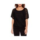 Alyx 3/4-sleeve Shadow-stripe Dolman Top - Petite